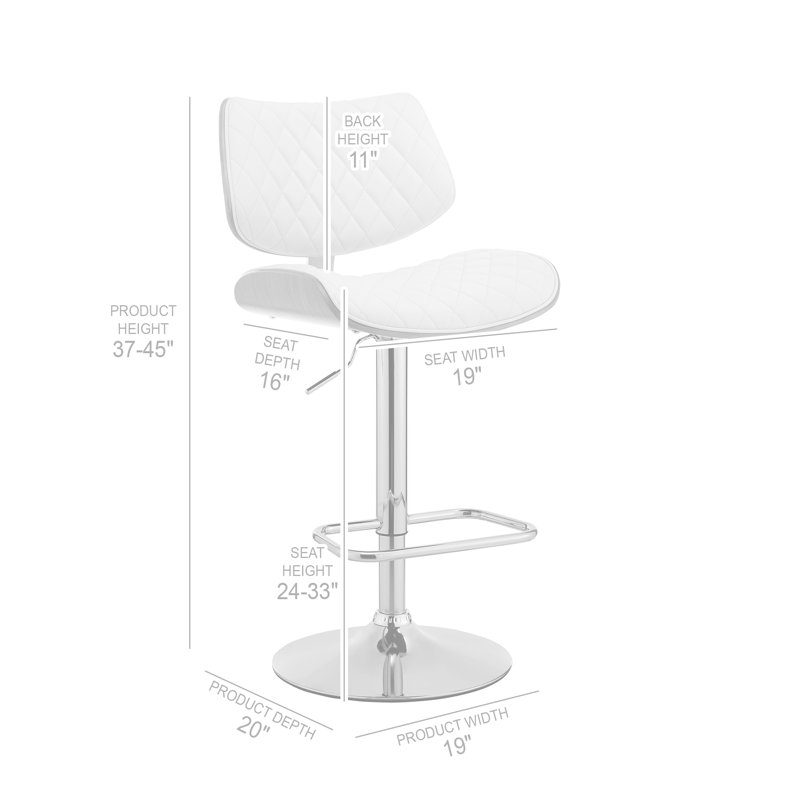 Tabouret de bar pivotant à hauteur réglable avec base à piédestal Attie, gris, Noir mat