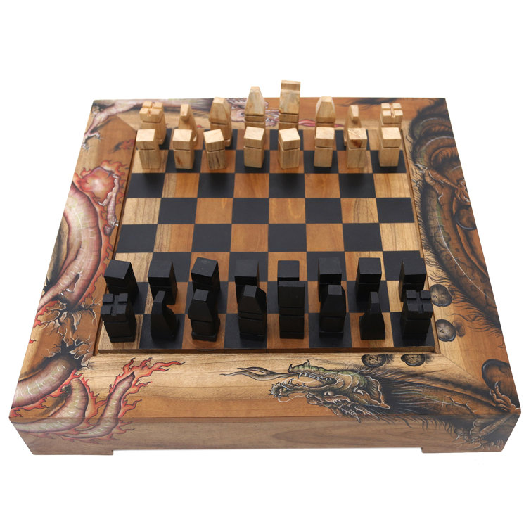 Mukhamedali Novica 2 Player Wood Chess And Checkers Set