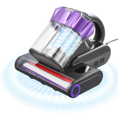 Mattress Vacuum Cleaner, 550W Bed Vacuum Cleaner With 18Kpa Powerful Suction And Dual Dust Bin, HEPA Filter & Heating, Ultrasound Tech & Cleaning Lights, Handheld For Bed, Sofa, Corded, Gray