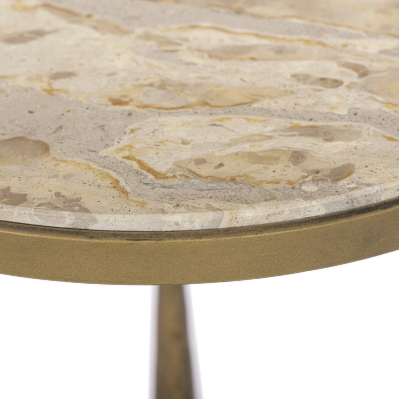 RUTHIE End Table, Brown/Brass