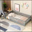 Lit simple en bois d'hévéa avec garde-corps et clôture pour enfants et espaces compacts-694545118-694545105