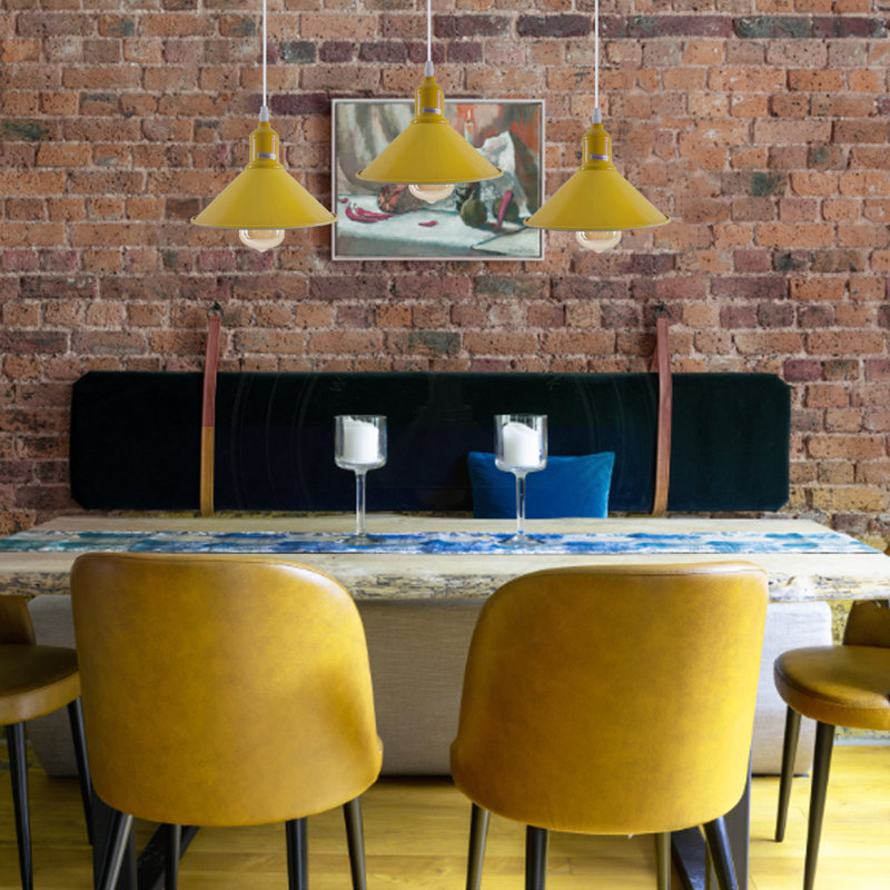 Dutcher 3 - Light Silver Kitchen Island Pendant, Yes, Yellow