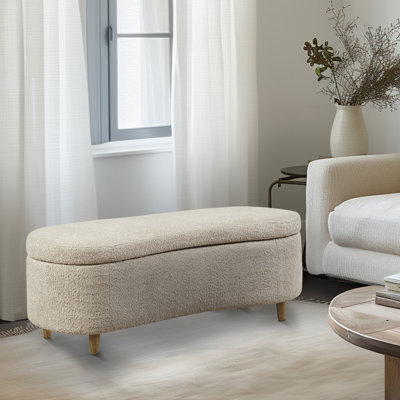 Banc de rangement courbé taupe Bailey