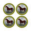 Sous-verres ronds en cuir Chartreuse-119015020