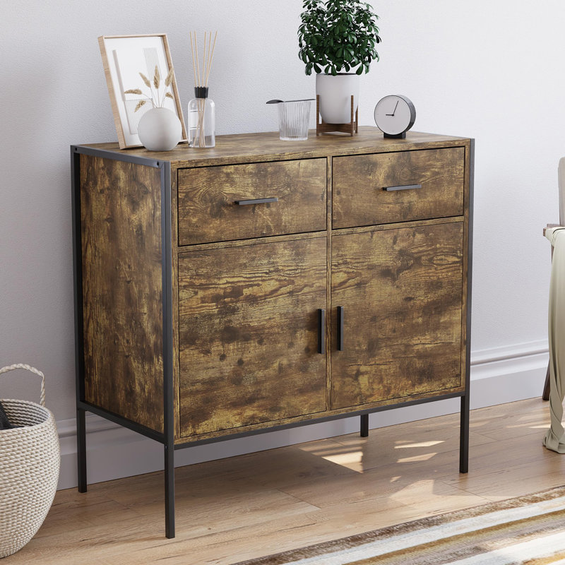 Abdulai 2 - Door Accent Cabinet, Dark Wood