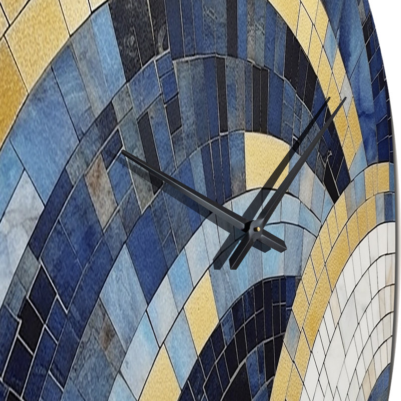 Horloge murale en métal Blue Gold Constructing Blue Realms III, Grand