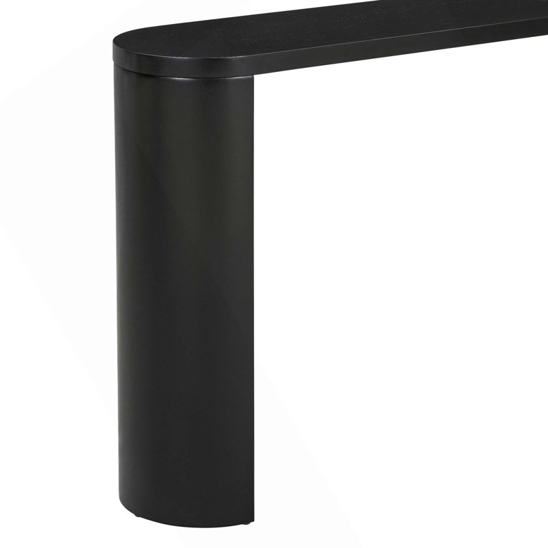 Simple Modern Style Multi-Functional Use Porch Table With Semi-Cylindrical Leg Design, Black