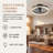 21" Antique Black Rustic Caged Ceiling Fan with Dimmable LED Light and Remote