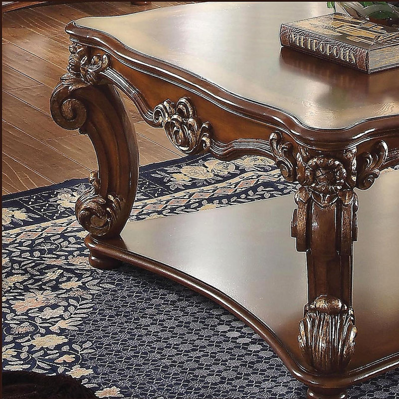 Table de bout en cerisier avec tablette inférieure