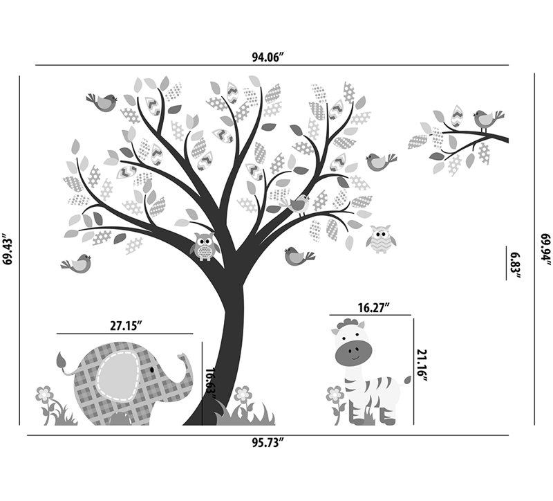 Non-Wall Damaging Wall Decal, Scheme A