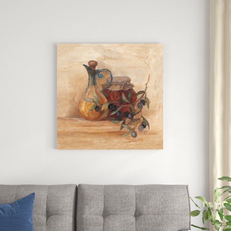 «Tuscan Table IV» par Albena Hristova - peinture sur toile tendue, H 30 po x l 30 po