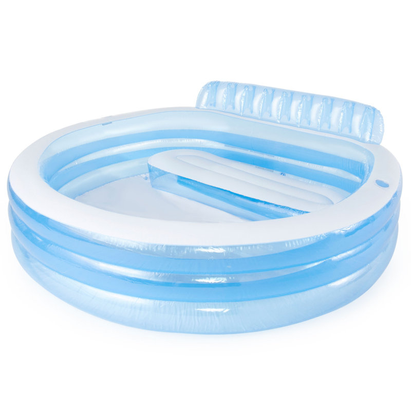 Intex Blue and White Inflatable Oval Family Pool with Bench