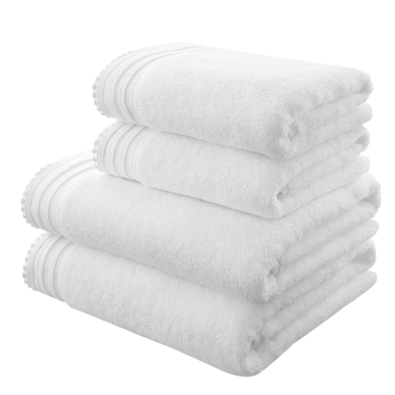 Pom Pom Hand Towel, White