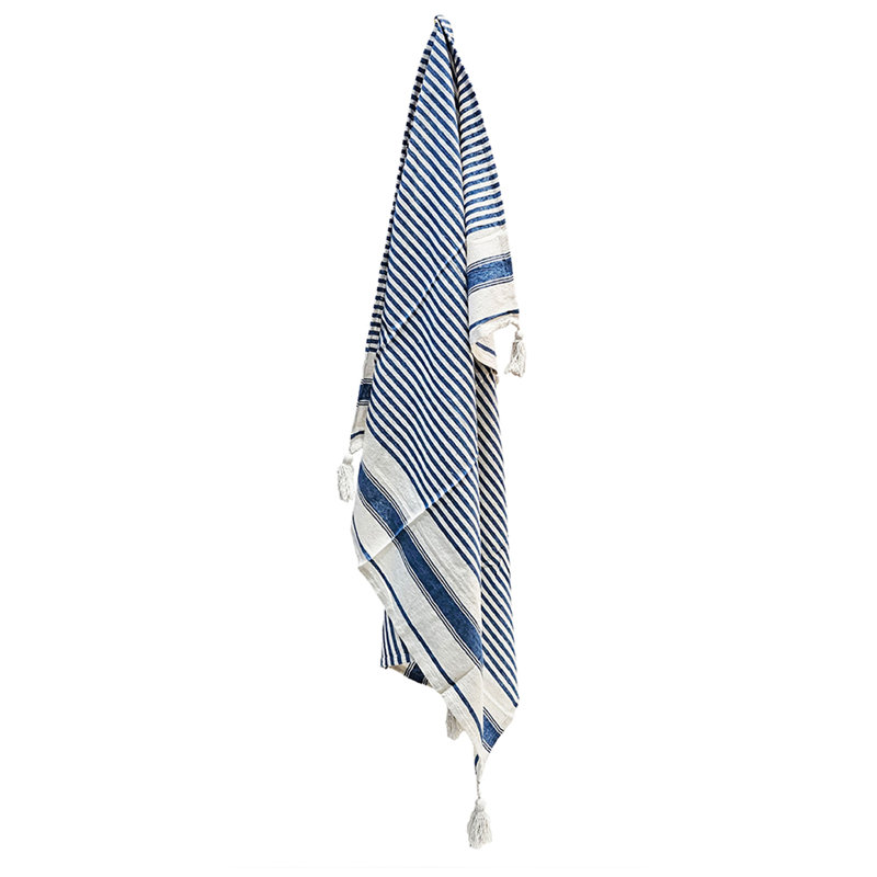 50X60" Brighton Blue Striped Throw Blanket
