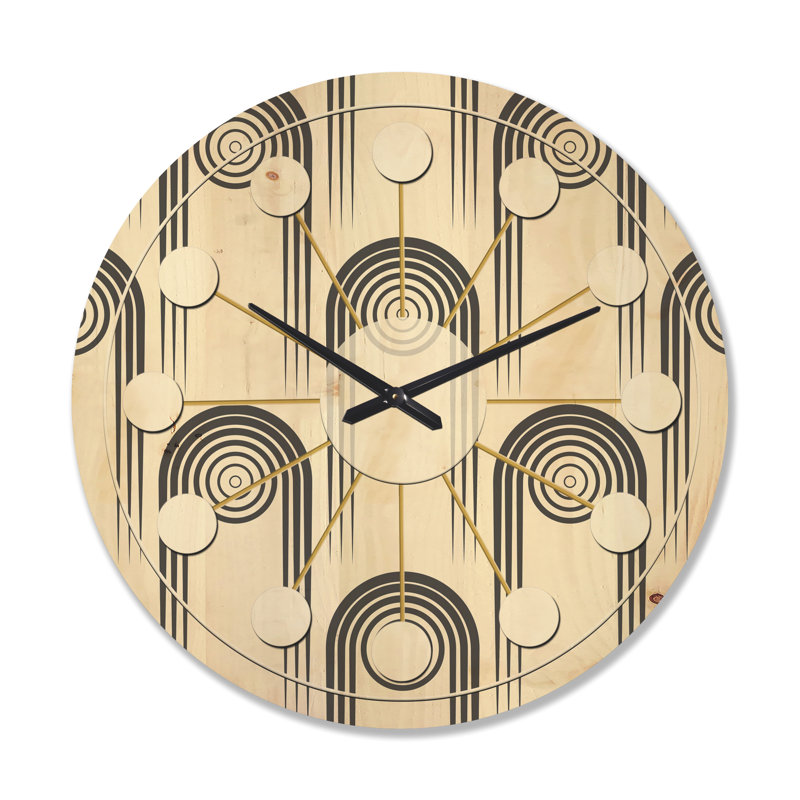 Horloge murale courbée Minimal Geometric Ornament II, Grand