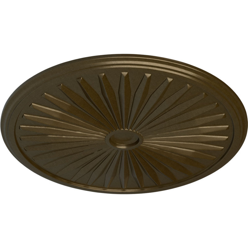 Médaillon de plafond Endurathane Attica, diamètre extérieur 39 1/2 po x P 2 1/2 po (convient aux auvents jusqu'à 3 3/4 po), finition de foyer en pierre peinte à la main