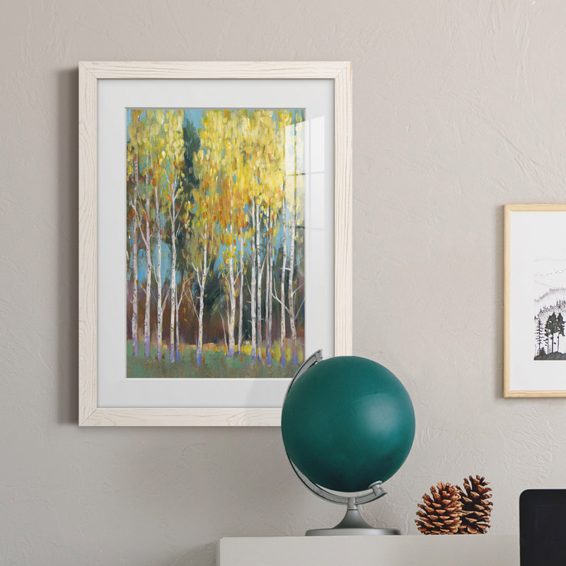 Mat encadré de qualité supérieure Aspen Grove II - prêt à être suspendu, H 32 po x l 23 po x P 1 po, Blanc