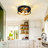 2-Pack Modern Geometric Crisscross Black Metal 2-light Flush Mount Ceiling Light(bulb Not Included)
