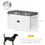 Dispositif d'alimentation blanc pour animaux de compagnie - bols surélevés et rangement, tiroir de rangement pour chien pour grandes canines,
