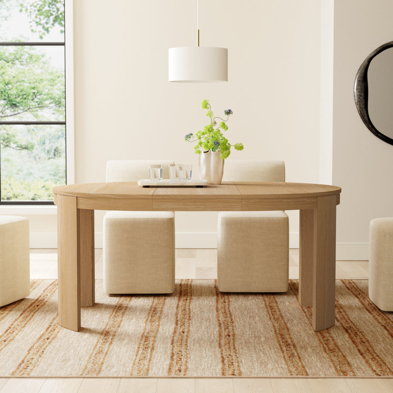 Payton 48" Round Extendable Dining Table, Natural