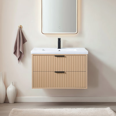 30'' Modern Wall-Mounted Single Bathroom Vanity Set