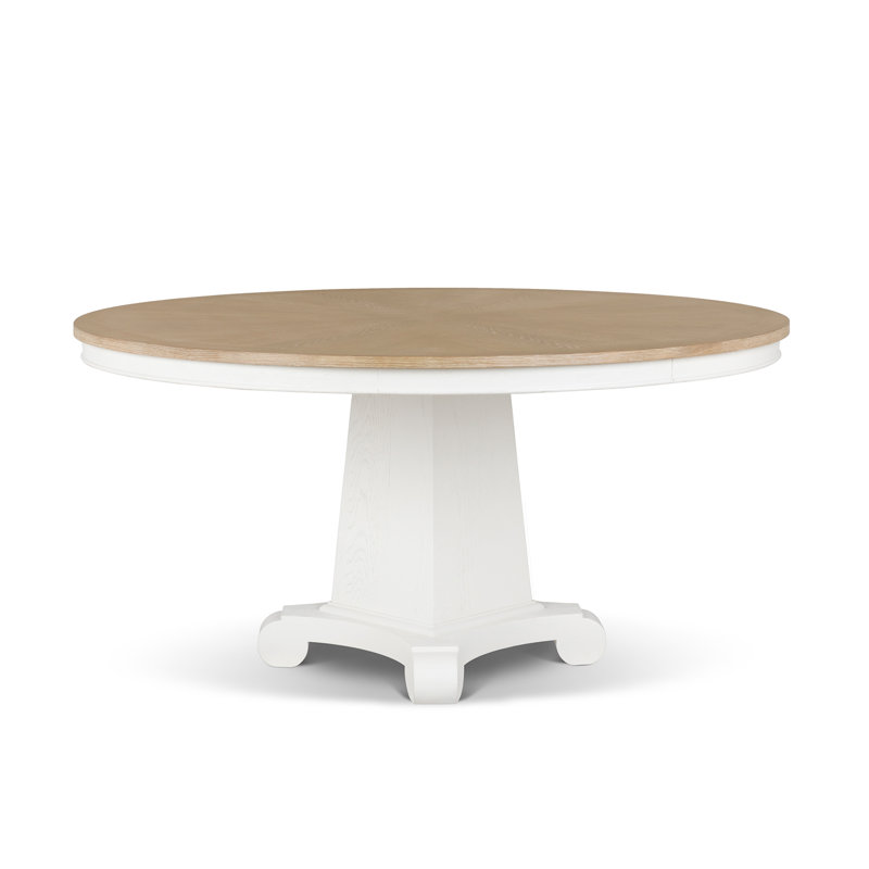 Regency Dining Table, 60", Whitewash, White, Natural Wood