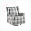 Fauteuil coulissant avec pivot, gris et amp; Tissu blanc | Poche latérale
