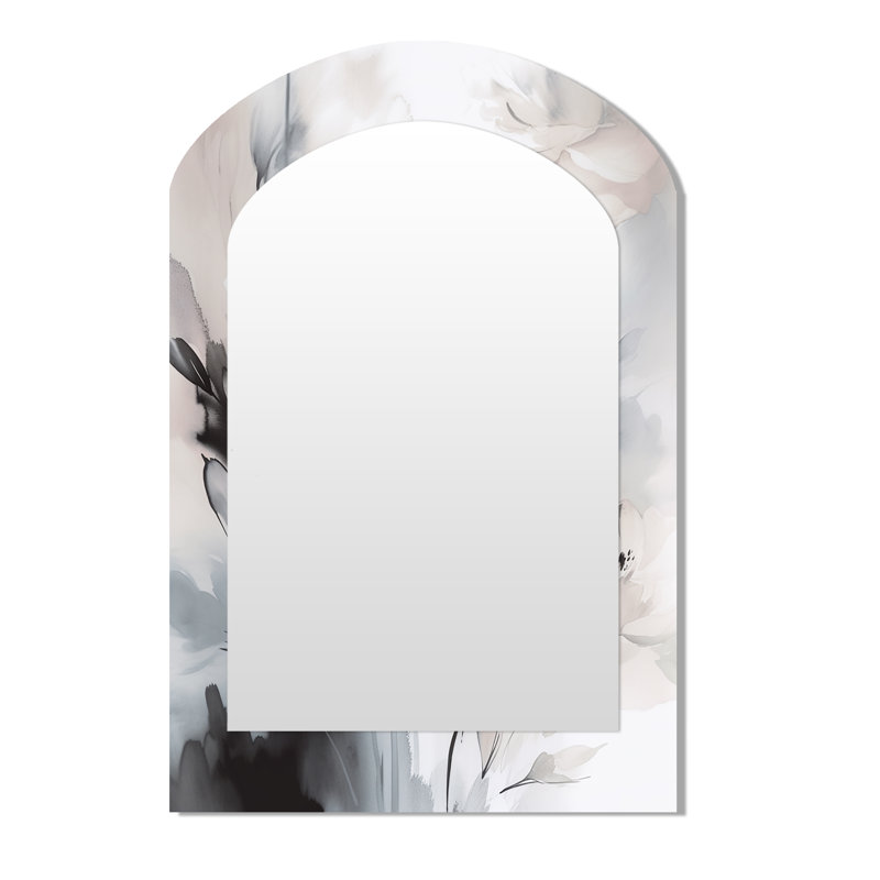 Miroir mural délicat traditionnel asymétrique, 43 po x 33 po