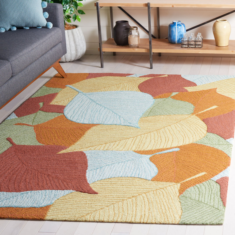 Easy Care Hand Tufted Performance Floral Rug, Rectangle 5' x 8'