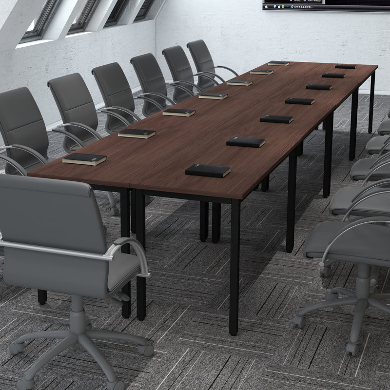 Ensemble de 8 tables de conférence Boede Pivit, Noyer