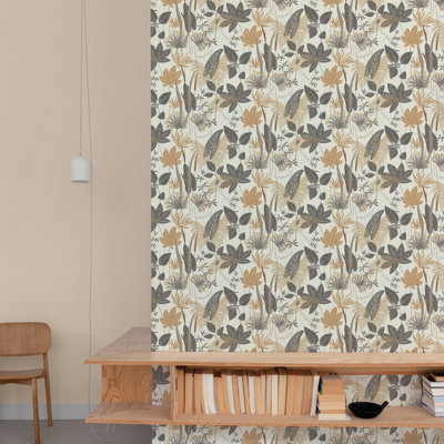 Arcadia Collection Branched Leaves Wallpaper Roll