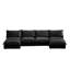 Canapé modulaire en U à 4 places avec canapé-lit modulaire à accoudoirs avec repose-pieds réversible et grands coussins de style français, canapé modulaire à assise profonde confortable, chenille