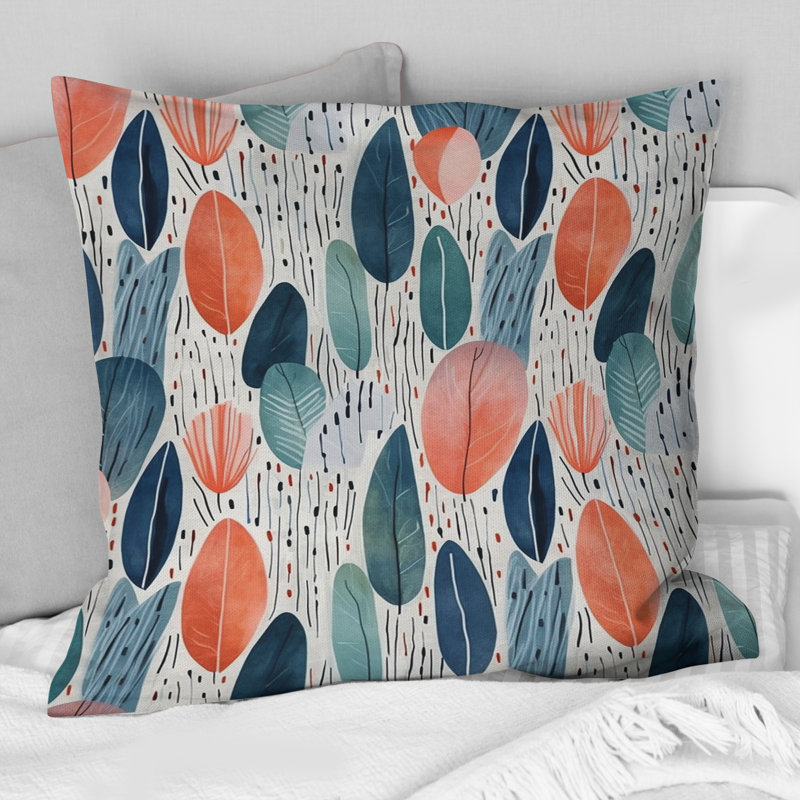 Coussin Coral Teal Scandinavia Flowers II - Abstract Abstract