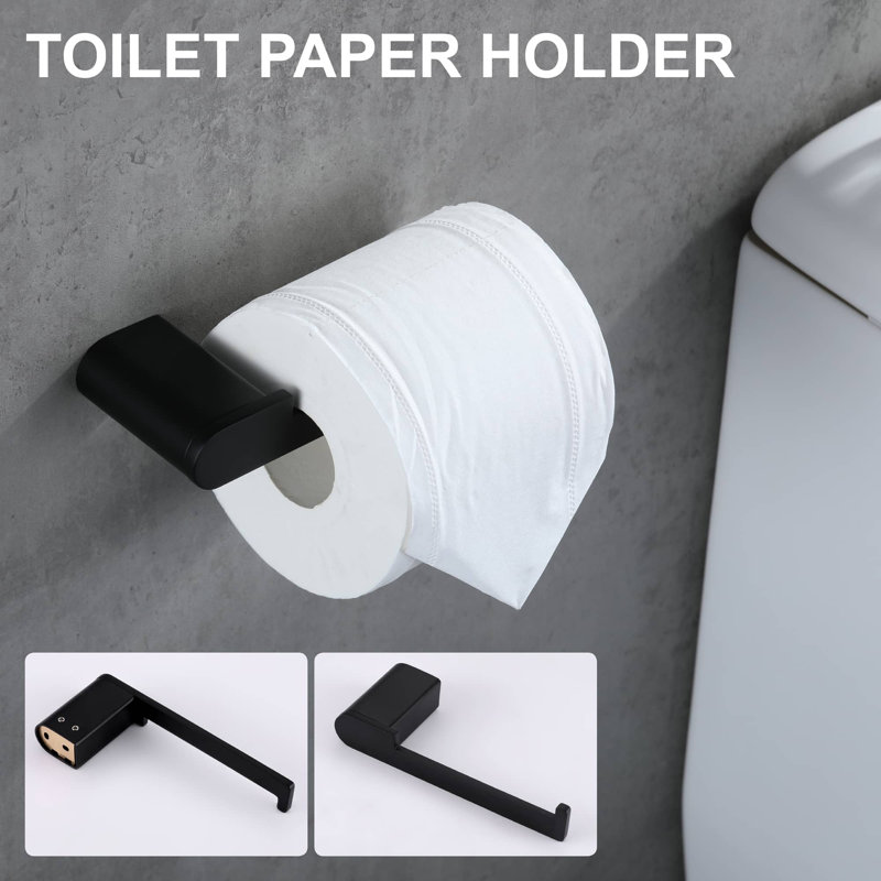 4 - Piece Bathroom Hardware Set, Matte Black