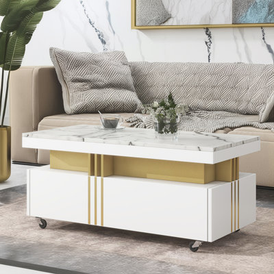 Table basse de rangement avec 2 tiroirs