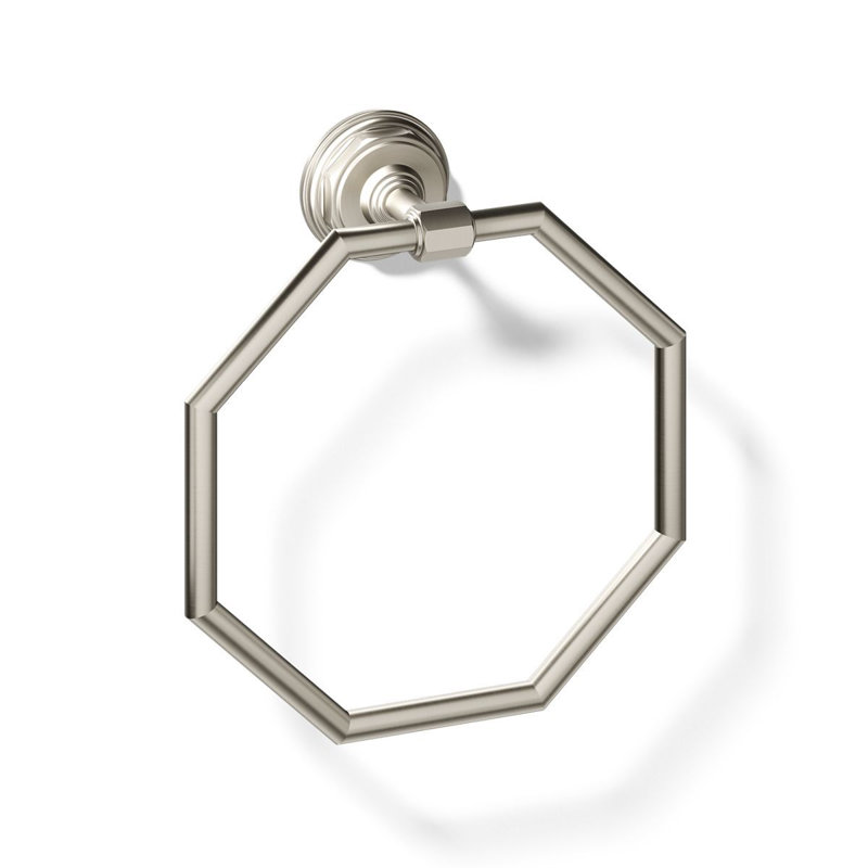 Pinstripe Wall Mounted Towel Ring, Vibrant Brushed Nickel