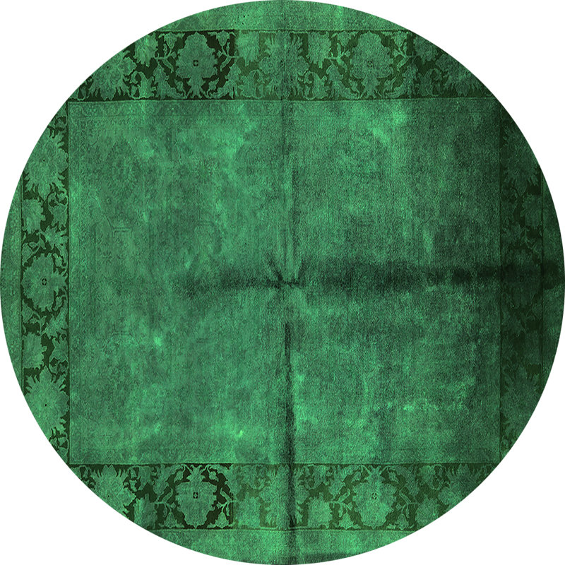 Washable Oriental Indoor Rug, Round 4'