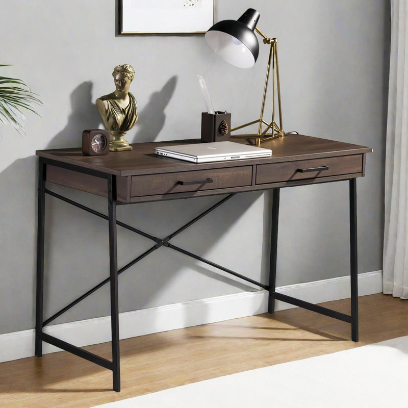 Bureau d'ordinateur de 48 po Caffoz - poste de travail de bureau à domicile avec tablette de rangement, style moderne