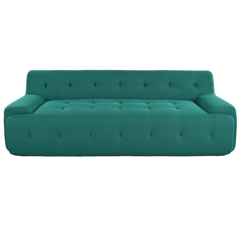 Canapé rembourré 86,2 po à 3 sièges avec tissu maillé de qualité supérieure et assise profonde pour un confort ultime, Vert