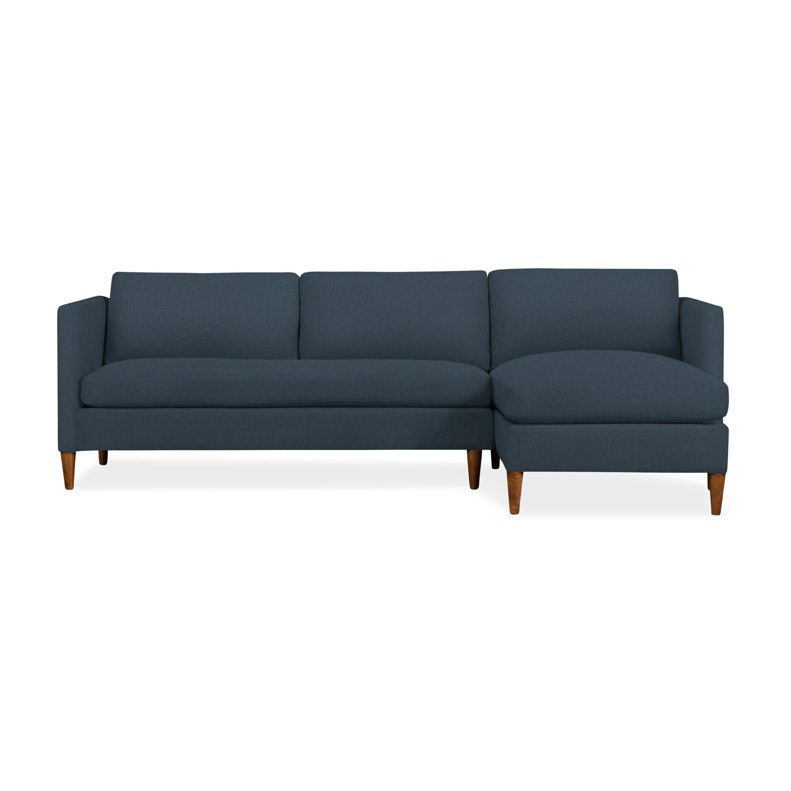 Clifford 2-Piece Sectional with Sinuous Springs and Feather Blend Cushions, Right Hand Facing, Valet Coffee Tweed