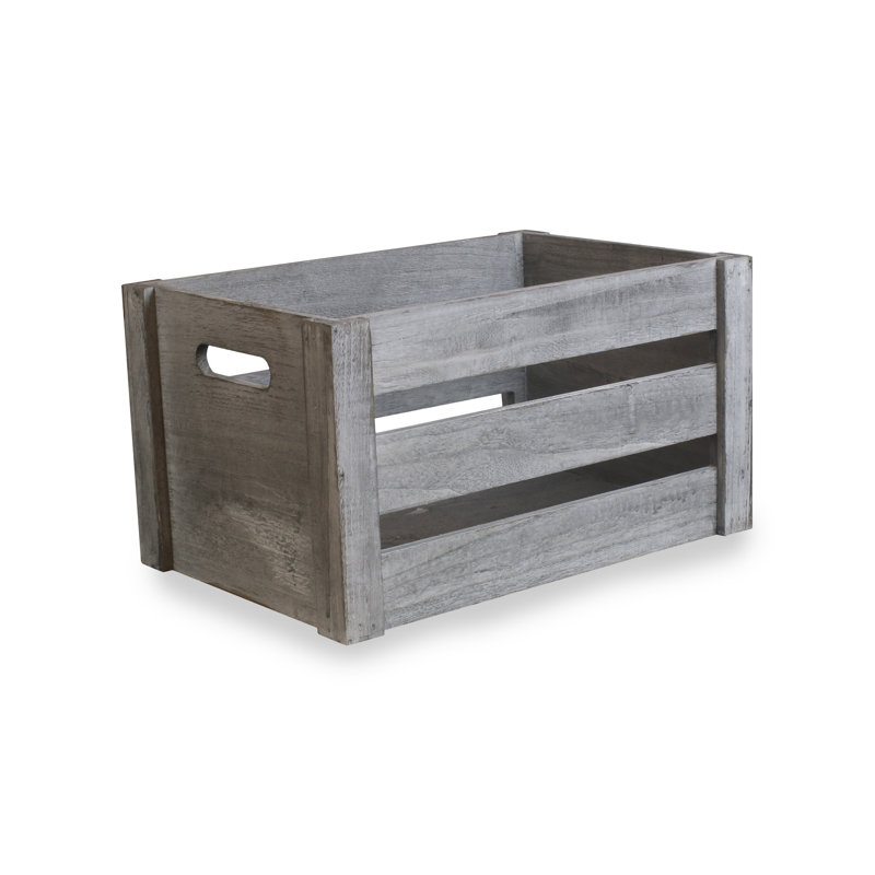Deep Crate Wood Basket, 22.5cm W x 35cm D
