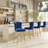 Bar Stools Set Of 2, Velvet Counter Height Bar Stools With Metal Legs, Button Tufted And Nailheads Trim, Wing-Back Bar Chairs For Kitchen Island Dining Room Pub-1601376310