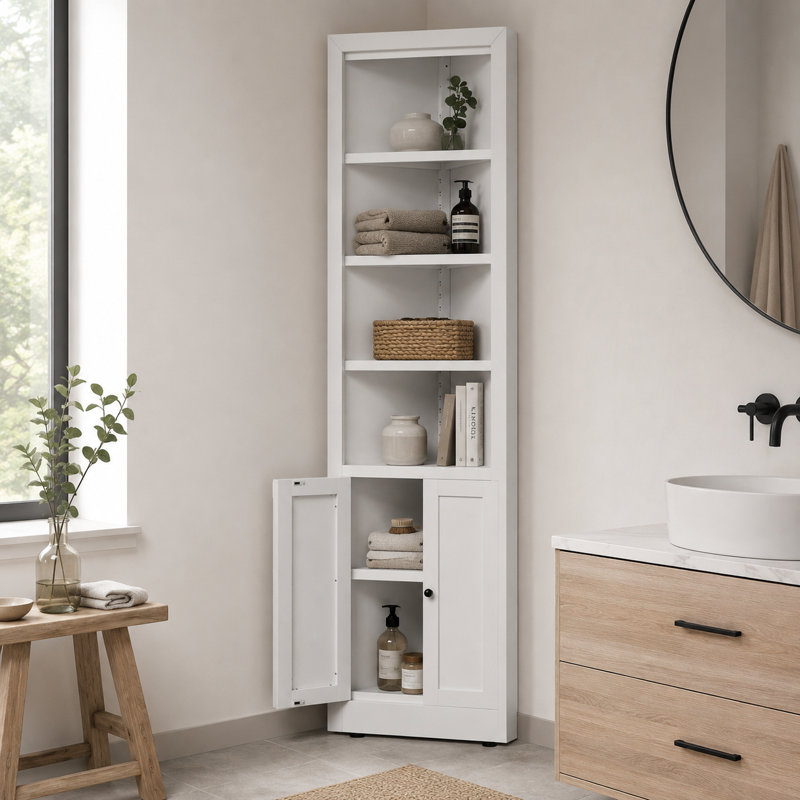Armoire de rangement blanche en acier de 71 po, tablettes réglables à cinq niveaux, portes doubles, rangement multi-scène peu encombrant