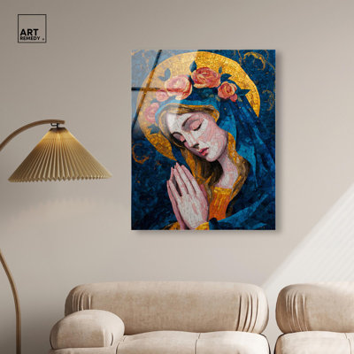 "Mosaique Madonna II", reproduction d'art acrylique sur toile par Art Remedy, prête à être suspendue, 30 x 36