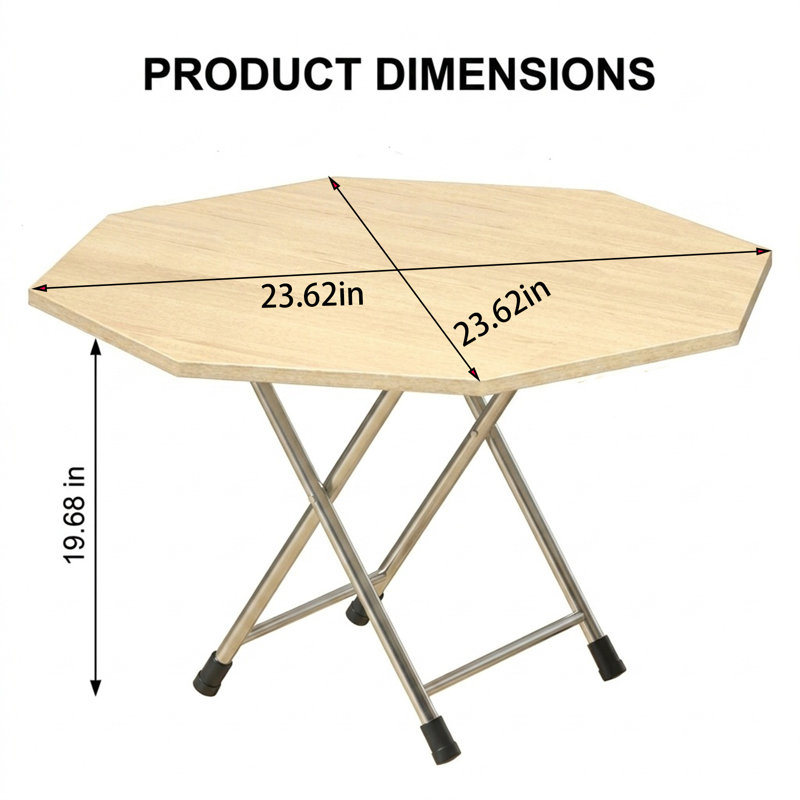 Table d'appoint pliante octogonale, Bois