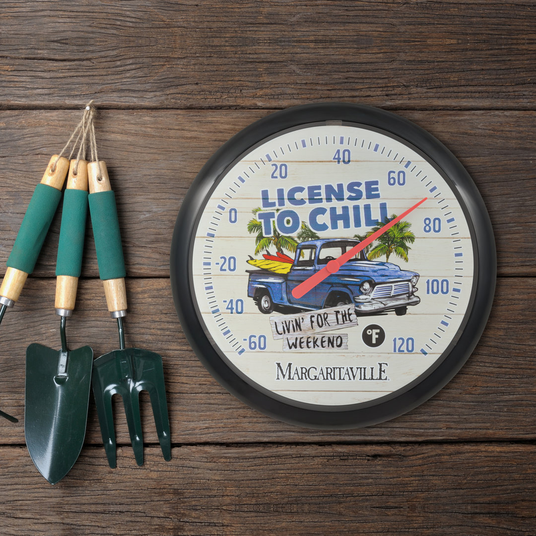 13.25" Margaritaville "License To Chill"  Analog Dial Thermometer La Crosse Technology