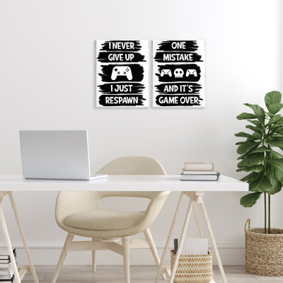 Ensemble de 2 plaques murales Motivational Gamer, par Marcus Prime