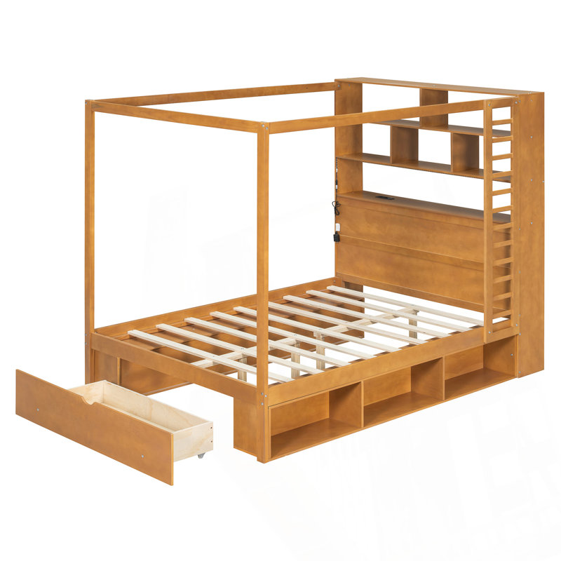 Canopy Bed, Double, Noyer