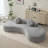 Modern Minimalist Curved Sofa with Soft Pillows and No Assembly Required
