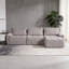 Canapé d'angle modulaire en lin gris en forme de L